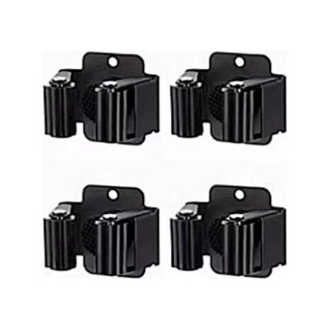 Set of 4 Steel Broom Holder Wall Mount for Cleaning and Gardening Tools Storage Rack