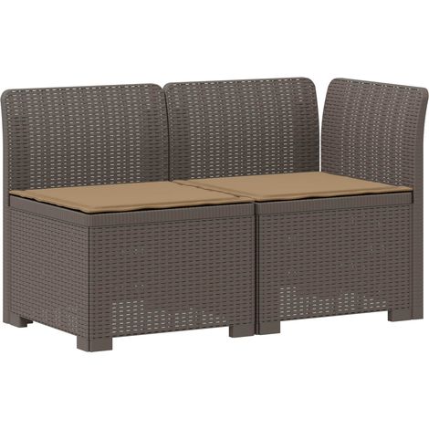 Divano da Giardino a 2 Posti con Cuscini Aspetto Rattan 2 posto vidaXL (1/5)