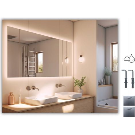 Miroir lumineux LED 105x70 étanche IP65, à suspendre verticalement ou horizontalement (1/5)