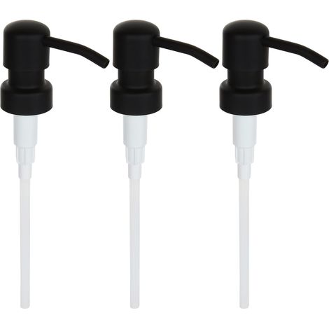 Remplacement de pompe de distributeur de 3 pièces, acier inoxydable, tête de pompe de bouteille noire avec filetage de 28 mm (1/2)