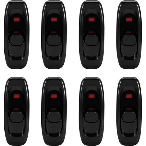 [JAMAIS UTILISÉ]Inline Interrupteur Cordon Interrupteur, 8 pièce Interrupteur en Ligne, Basculante Interrupteur Intermédiaire, pour Lampe de Chevet Lampe de Table de Bureau Cordon électrique (250V 10A (1/4)