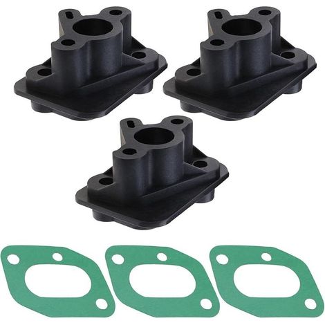 Lot de 3 connecteurs de base du collecteur d'admission de carburateur compatibles avec 1E40F-5 44 F-5 BC430 CG430 CG520 43CC 52CC (1/4)
