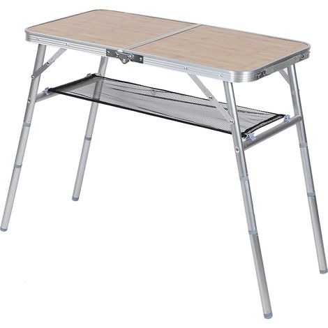 Table pliante de camping en alliage d'aluminium pour barbecue et pique-nique, avec pieds en métal, idéale pour les voyages. (1/5)