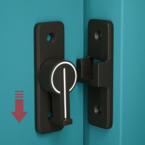 Serrure de Sécurité Renforcée à 90° pour Porte Lourde de Garage, Grange et Abri de Jardin - Modèle MK 008 Anti-Vol Noir (1/5)