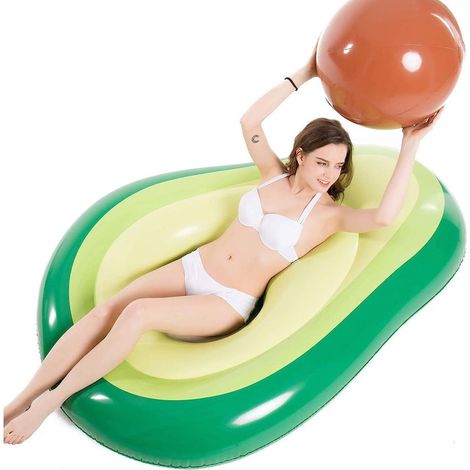 Flotteur Gonflable Géant D'avocat, 165CM Grand Radeau Flottant pour Piscine en PVC Salon de Plage Flottant avec Boule D'eau pour Enfants Adultes Piscine Plage Faire Fête Jouets (1/5)