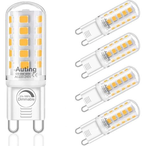 G9 LED Warmweiß Dimmbar, 2700K AC220-240V 4W Ersatz 40W G9 Halogenlampe, 4W Glühbirne g9 LED Leuchtmittel 400Lm Warmweiss für Drinnen und Draußen Schmücken Beleuchtung Kein Flackern Glühlampe (1/5)