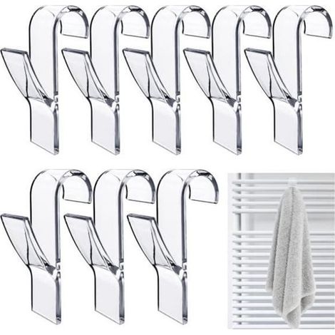 Crochet Radiateur - Non spécifié - 8 Pcs - Transparent - Plastique - Salle de bain (1/4)