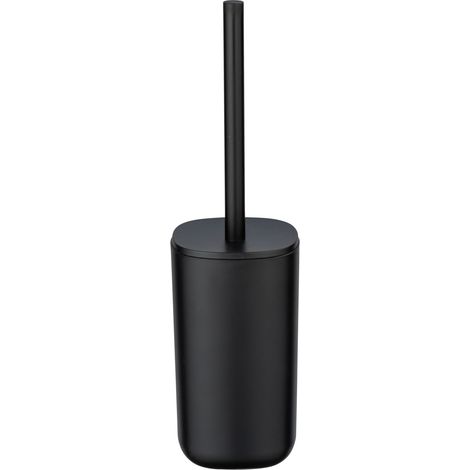 WENKO WC-Garnitur Davos, Schwarz Matt, WC-Bürstenhalter, Schwarz, Polypropylen schwarz (1/3)