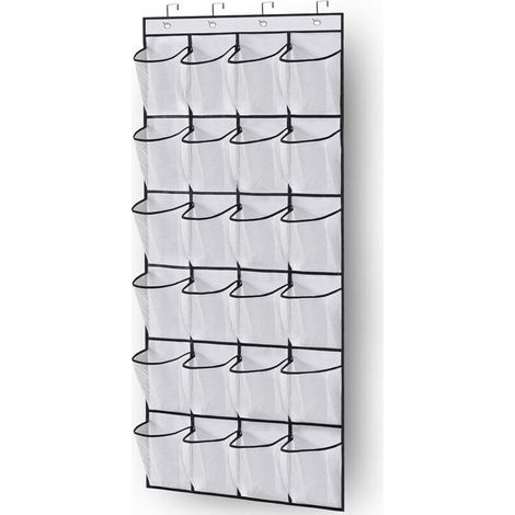 Organizador de zapatos para colgar en la puerta, zapatero colgante con 24 bolsillos de malla grandes para puertas de armario - Crezuo (1/4)