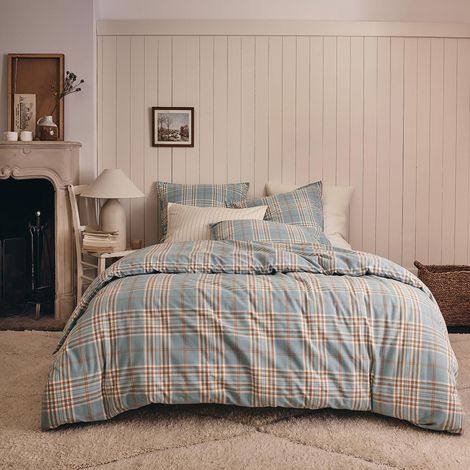Housse de Couette imprimée en Flanelle de Coton, Tartan, 140 x 200 cm (1/5)