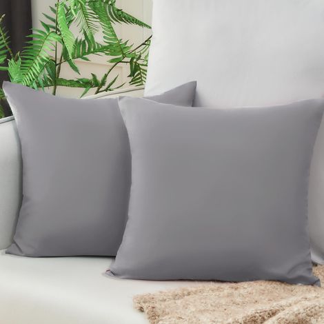 Lot de 2 housses de coussin 50 x 50 cm Gris (1/5)