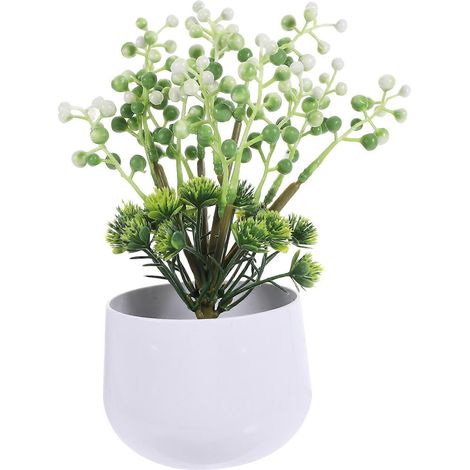 Plante artificielle en pot, fausses fleurs en pot, décoration bonsaï-21X12CM (1/4)