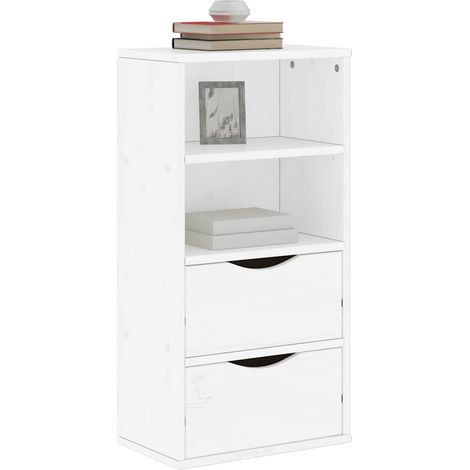 Beistellschrank mit Schubladen ODDA Weiß Massivholz Kiefer (1/5)