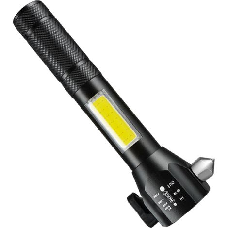 Martello di sicurezza multifunzione per auto, torcia ricaricabile tramite USB, illuminazione di emergenza per la sopravvivenza all'aperto e le operazioni di soccorso - AquaForge (1/2)