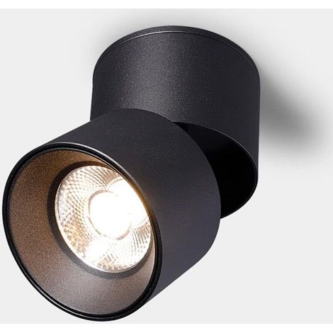 20W Spot en Saillie Orientable 7W LED Spots de Plafond Noir Plafonnier Angle Réglable Applique de Plafond, Rotative à 360 ° (Blanc Froid 6000k),90x110mm (1/5)