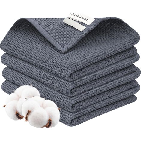 Lot de 4 Torchons de Cuisine,Serviettes de Cuisine 100% Coton (1/5)