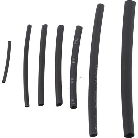 200 Stück schwarzer Schrumpfschlauch, Schrumpfverhältnis 2:1, 10,4 MPa, Schrumpftemperatur 70–110 °C (1/5)