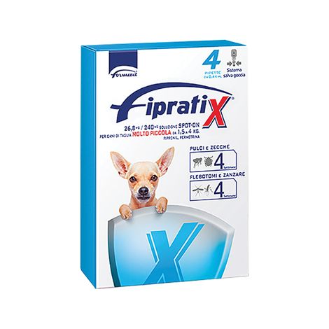 ANTIPARASSITARIO FIPRATIX CANE FORMEVET - KG  1,5/ 4 CF=PIPETTE 4- 1 confezioni