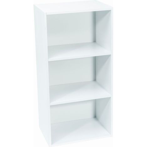Werka Pro – Meuble de rangement blanc 3 niches – Dimensions 80 x 40 x 29 cm – Panneaux MDF – Installation facile en kit