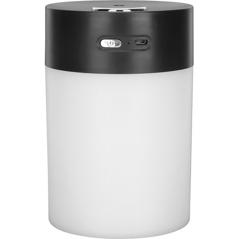 Luftbefeuchter mit automatischer Abschaltfunktion, warmem Umgebungslicht, USB-Ladefunktion, leisem Betrieb und Kaltnebel, fürs Büro (schwarz) (1/5)
