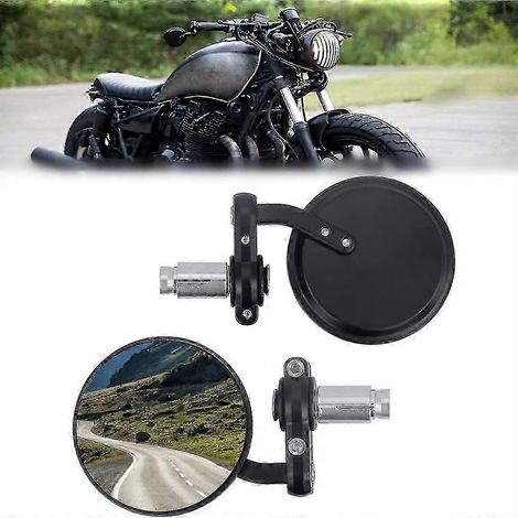 2 rétroviseurs convexes pour moto, rétroviseurs extérieurs latéraux, rétroviseur arrière flexible noir - 7/8 pouce, pour le sport (1/5)