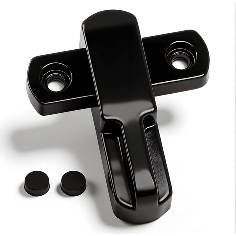 Verrou de fenêtre coulissante, verrou de sécurité enfant de type T en alliage d'aluminium, loquet antivol universel pour la sécurité de la maison (noir) (1/5)