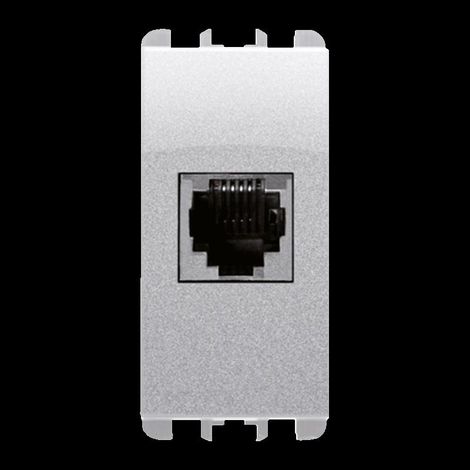 Presa telefonica rj11 6/4 1 modulo, alluminio urmet 10411al