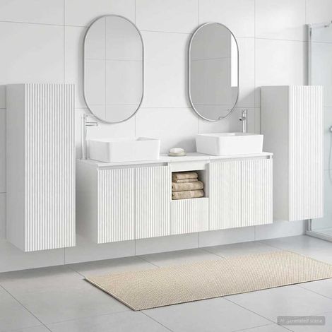 vidaXL Bathroom Furniture Set 5 pcs High Gloss White (1/5)