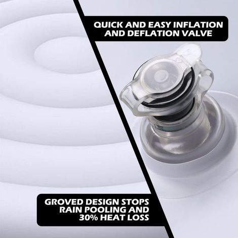 Couverture pliable de 1,37 m (4,5 pi) pour spa gonflable extérieur rond, permettant des économies d'énergie. (1/5)