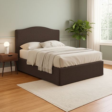 Letto Matrimoniale Morley, Sfoderabile, Contenitore Made in Italy, Marrone (1/5)