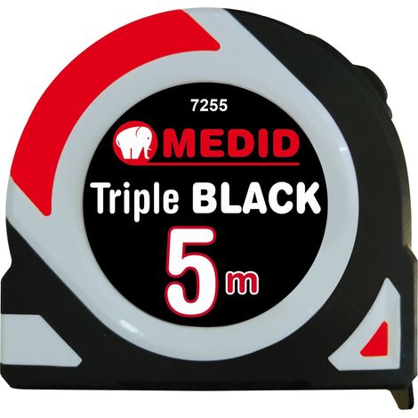 -CAHERSA- FLEXOMETRO TRIPLE NEGRO 5 M MEDID HERRAMIENTA DE CALIDAD