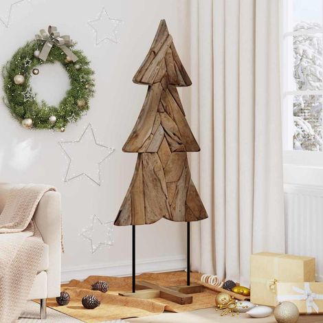 Weihnachtsbaum mit Ständer Braun 151 cm Massivholz Teak