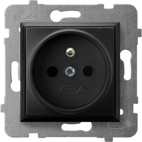 Enchufe individual Aria con o sin toma de corriente, negro metálico GP-1UZ/m/33