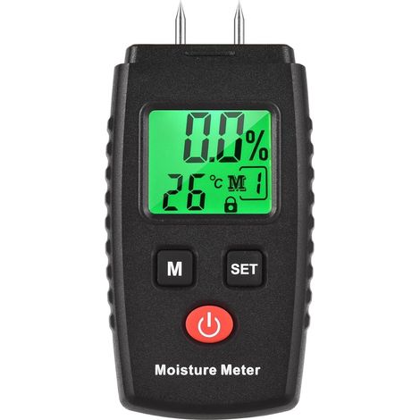 Digital Wood Moisture Meter, Wood Hygrometer, 2-Pin Wood Moisture Detector for Wood, Walls and Floors
