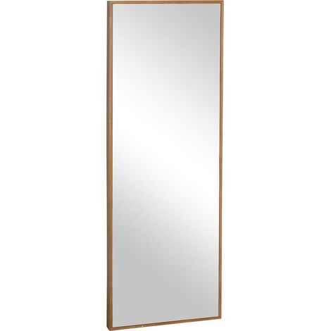 Espejo De Pared De Cuerpo Entero 125X45Cm Con Marco De Madera, Natural, Para Guardarropa O Pasillo