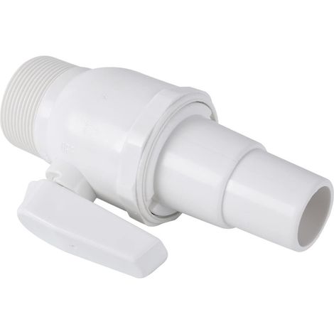 Vanne à bille bidirectionnelle ECONOLINE 1,5‑1,25 pouce, vanne de remplacement pour filtre et écumoire de piscine Hayward (1/3)