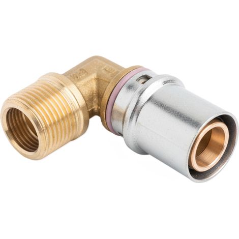 Gomito filettato maschio Ø16x1/2  in ottone nichelato per tubo multistrato pex-al-pex balpex mp bampi mpgm1612