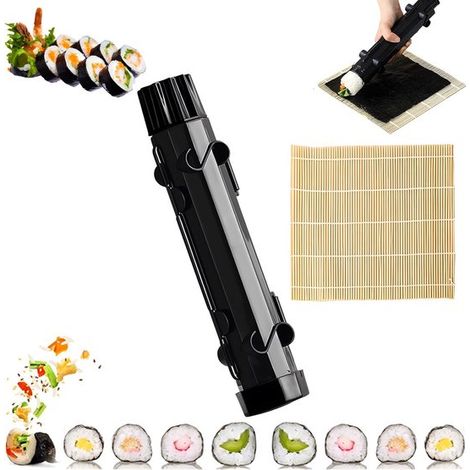 Sushi Set Sushi Roller Sushi Bazooka Sushi zubereiten Sushi Formen Geschenkidee Schwarz (1/5)