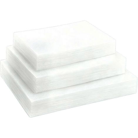 100 sacs sous vide, sacs alimentaires texturés refermables, 3 tailles assorties, compatibles avec la congélation, la préparation et la cuisson sous vide. (1/5)