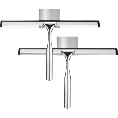 Pack 25cm Chrome and Stainless Steel Shower Scrapers for Cleaning Bathrooms, Kitchens, Mirrors, Cars, Windows and Glass - Glass Cleaner (1/5)