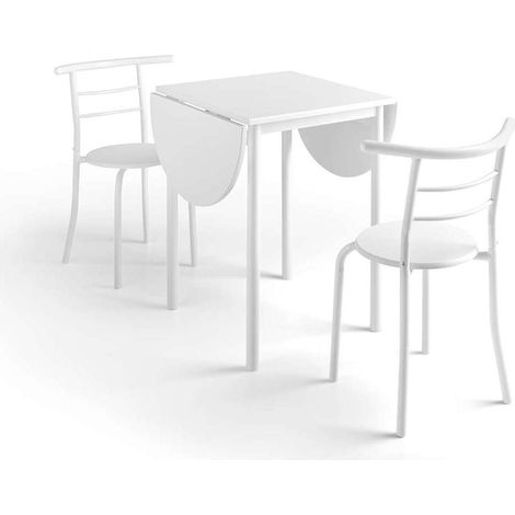 Conjunto mesa y 2 sillas María acabado blanco. (1/3)