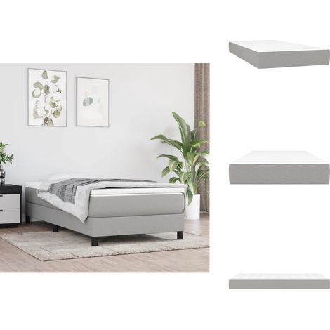 Matelas de lit à ressorts ensachés gris clair 120x190x20 cm - Matelas À Ressorts Ensachés - Matelas Confortable - Matelas Support Moyen - Literie - Sommeil Réparateur (1/5)