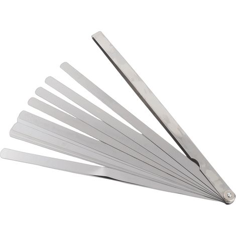 Jauge d'épaisseur 300 mm, 17 lames, métrique, 0,02 à 1 mm, en acier inoxydable (1/5)