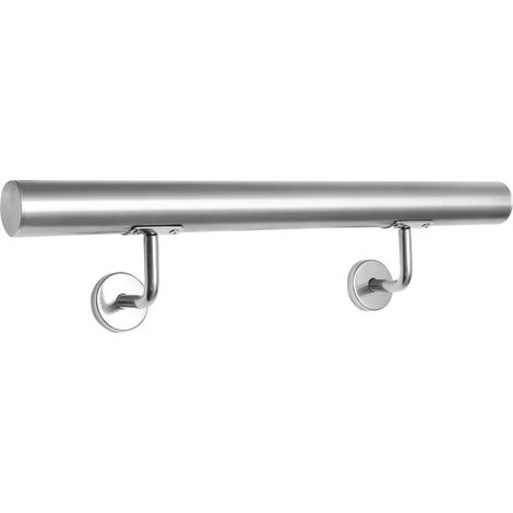 Corrimano in acciaio inox V2A supporto per traversino a parete corrimano per scale maniglia Ø 42 mmcon 2 staffe, interno ed esterno, 150cm (1/5)
