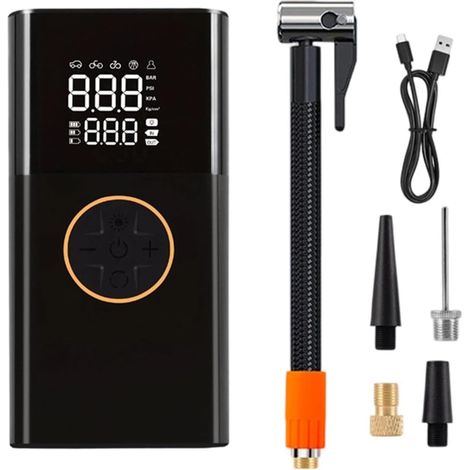 Gonfleur de Pneu Portable – Stylish Sleek Lightweight Rechargeable avec 5 Modes, gonflage, Pompe à, air pour pneus Voiture Compatible Multipurpose Outdoor Indoor Utility Ergonomic (1/5)