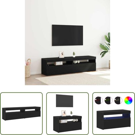 Fernsehgeräte aufbewahren - TV-Schränk 2 pcs Schwarz Eichen-Optik 75 x 35 x 40 cm (1/5)