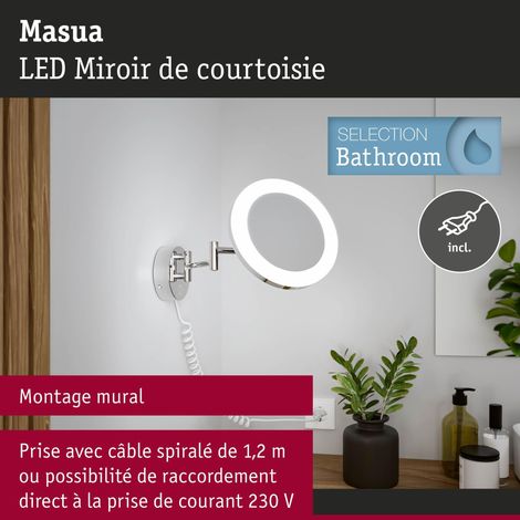 Miroir cosmétique LED IP44 White Switch 55lm 230 V 4W Chrome grossissement x3 (1/5)
