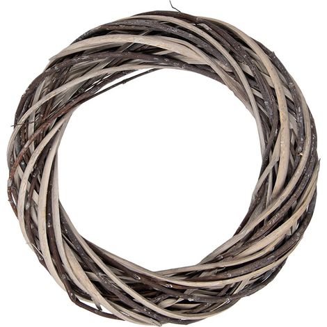 Couronne Décorative en Rotin Marron Ø 30 x 6 cm pour Décoration Intérieure de Porte et Mur - PANGIVO (1/2)