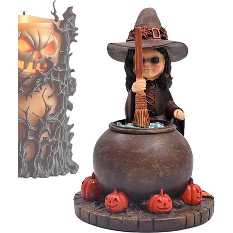 Décorations de sorcière, décorations de chapeaux de sorcière, chaudron de sorcière d'Halloween, décoration de table pour Halloween Pièce maîtresse décorative et accent domestique Accessoire de (1/5)