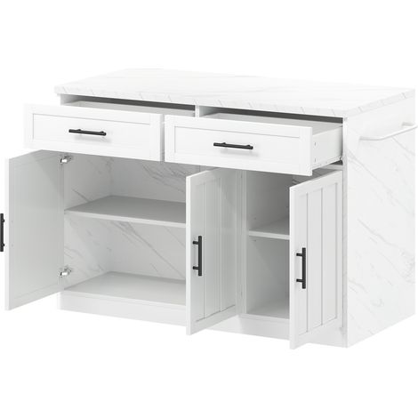 CAIziÎlot cuisine 120x60x91 cm prises USB étagères réglables bar moderne (1/5)
